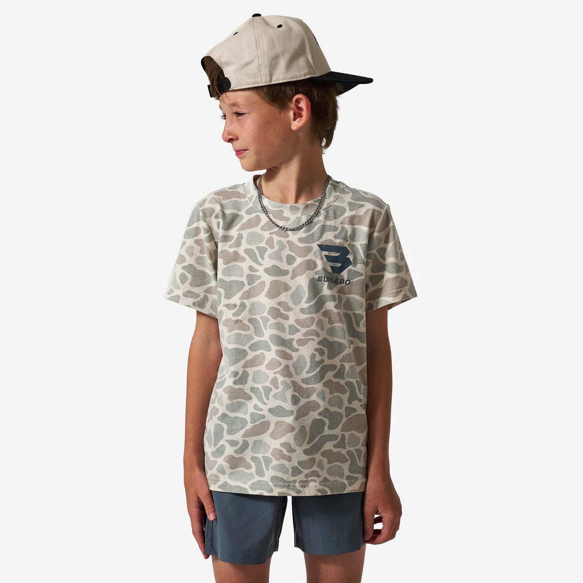 Burlebo Youth Vintage Washed Tee - God's Glory - Classic Deer Camo