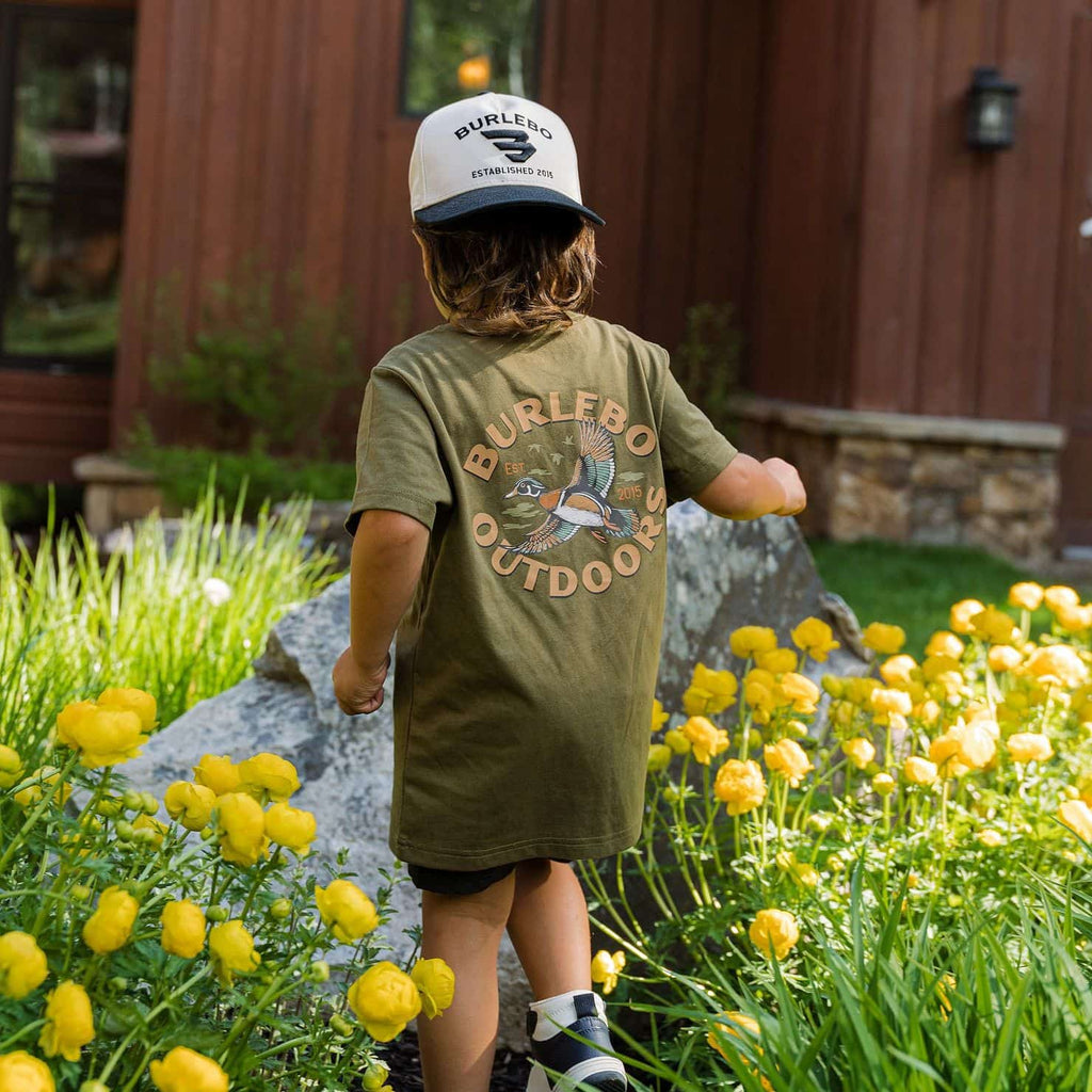 Burelebo Youth Short Sleeve Tee - Wood Duck - Hunter Green