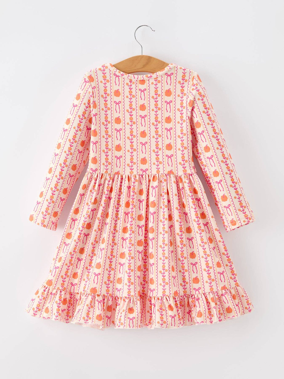 Pumpkin Bow Pocket Girls Dress