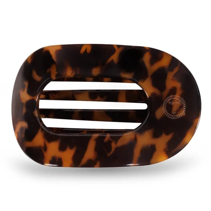 Teleties Round Flat Hair Clip | Medium | Tortoise