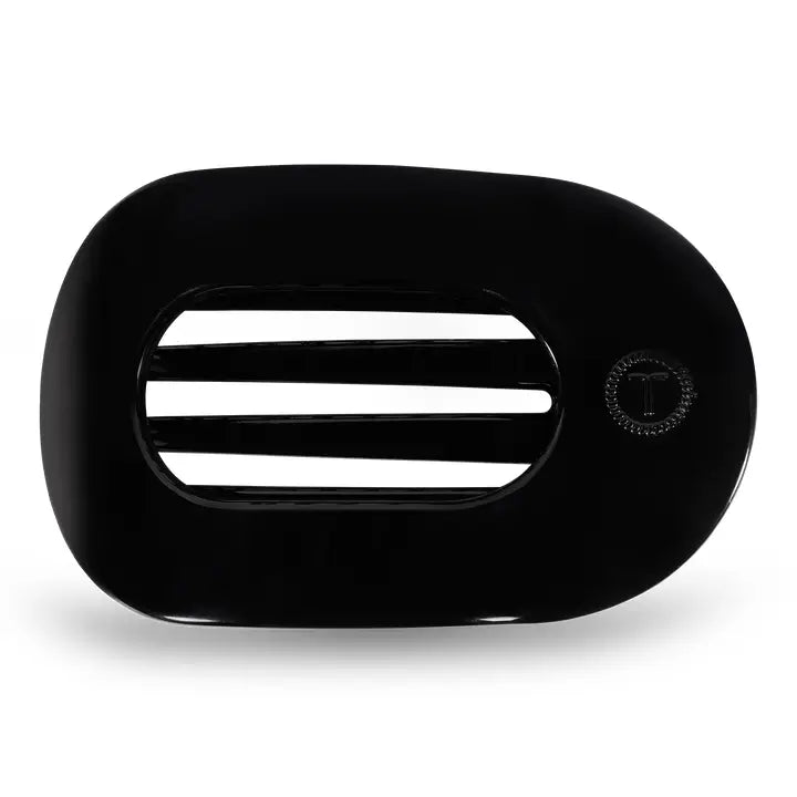 Teleties Round Flat Hair Clip | Med. | Jet Black