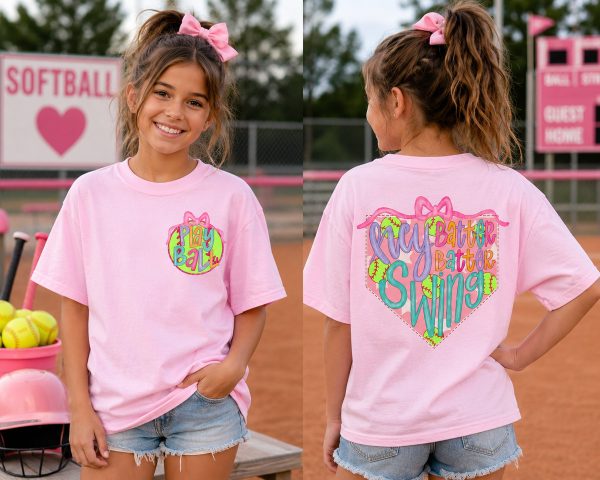 Softball Swing Batter Tee: Comfort Colors
