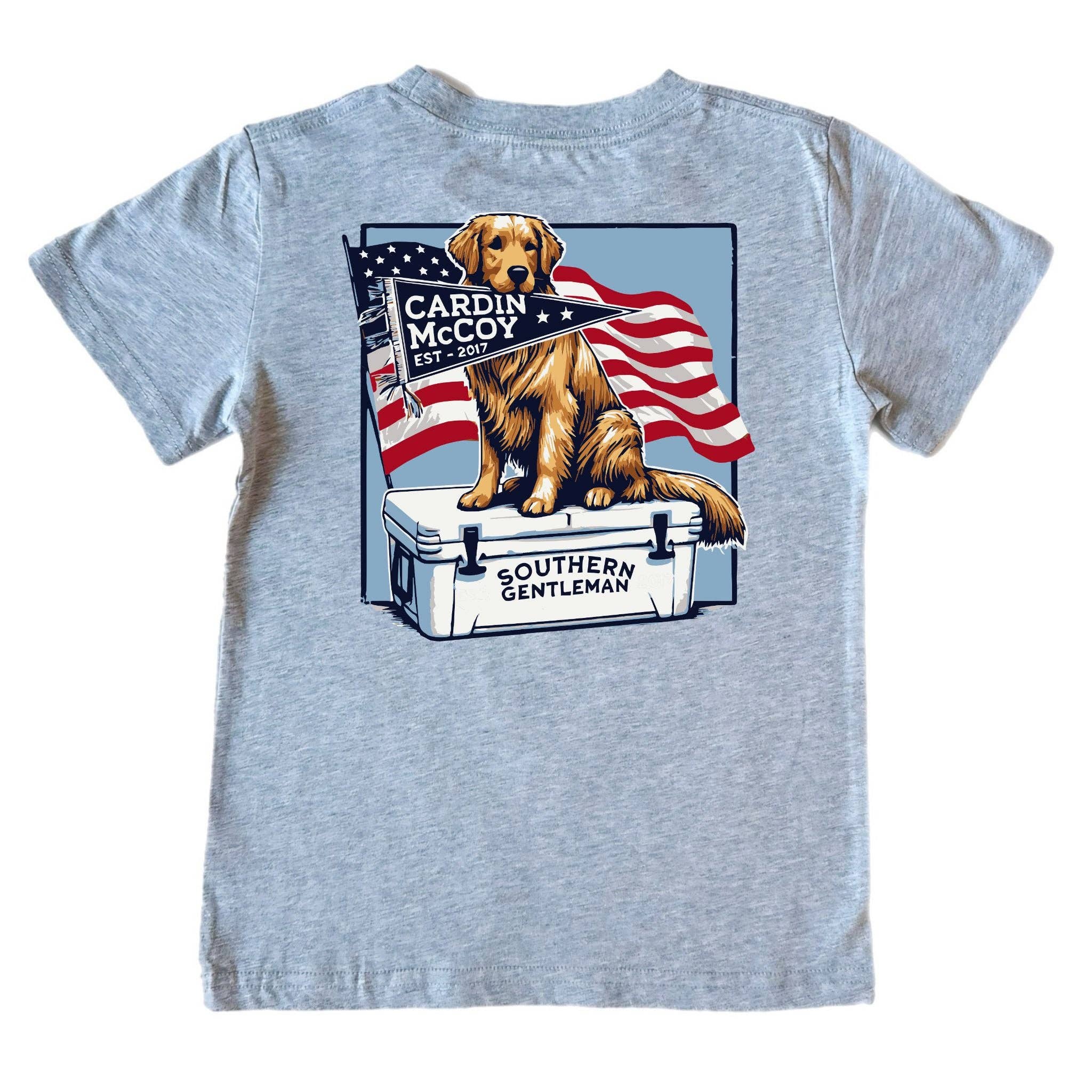 Cardin McCoy Kids' Patriotic Southern Gentleman Short-Sleeve Tee: Heather Gray