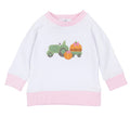 Magnolia Baby Pumpkin Tractor Applique Pullover Sweatshirt - Pink