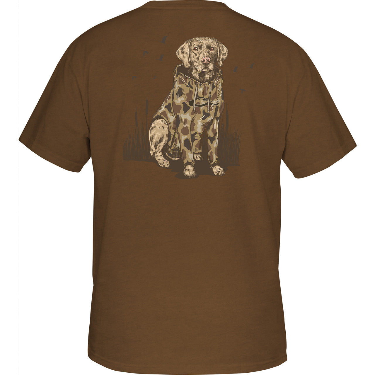 Drake Waterfowl Youth Old School Lab Golden Pecan Short Sleeve Graphic T-Shirt