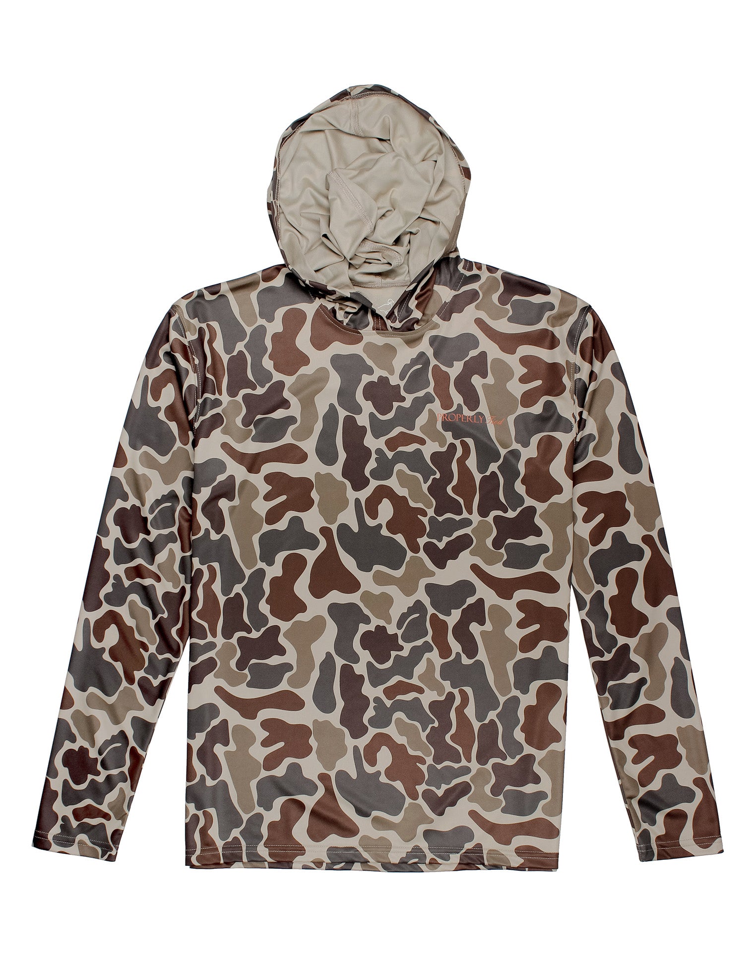 Properly Tied Mens Sportsman Performance Hoodie Vintage Camo