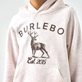 Burlebo Youth Fleece Hoodie - Whitetail Deer - Heather Oatmeal