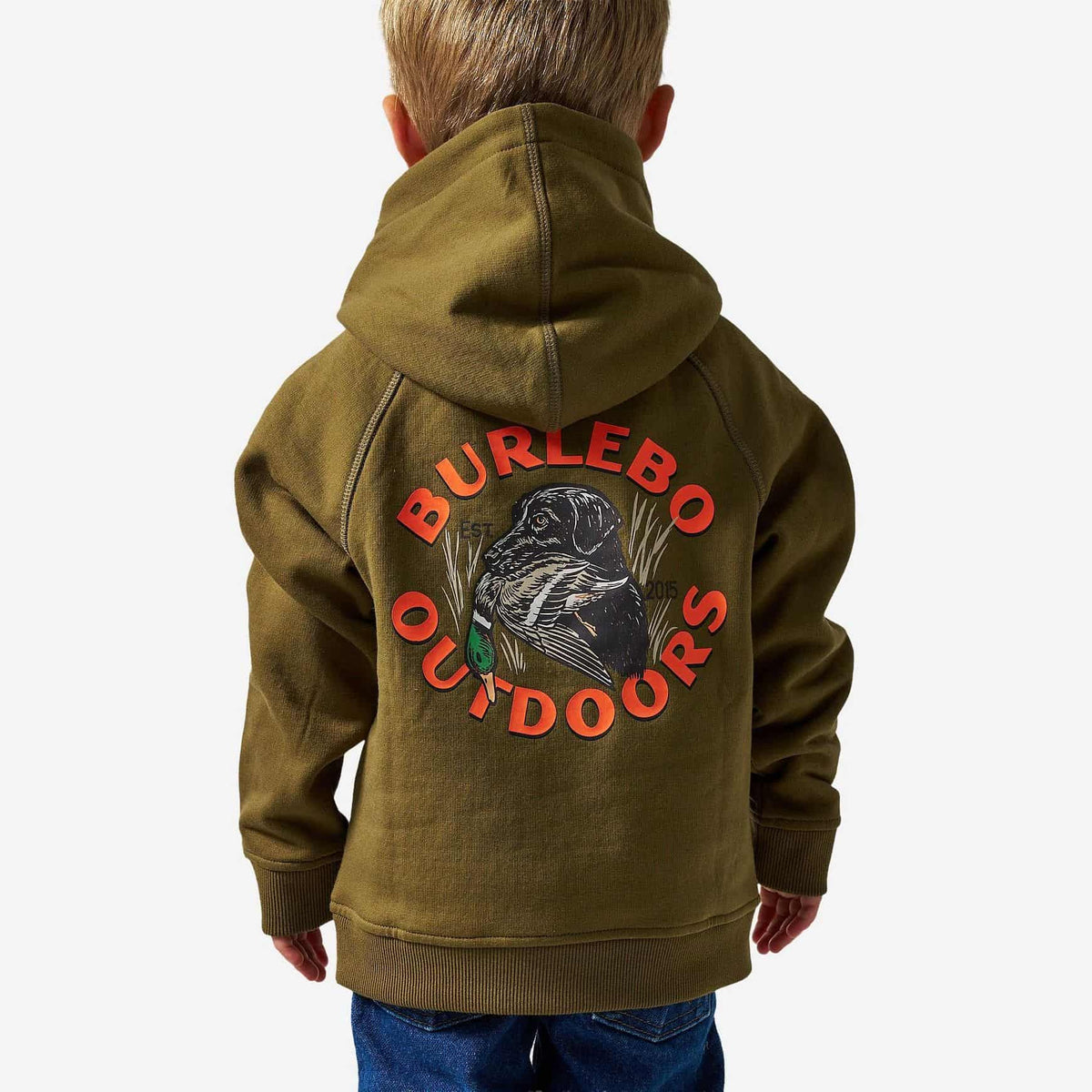 Burlebo Youth Fleece Hoodie - Duck Down - Hunter Green