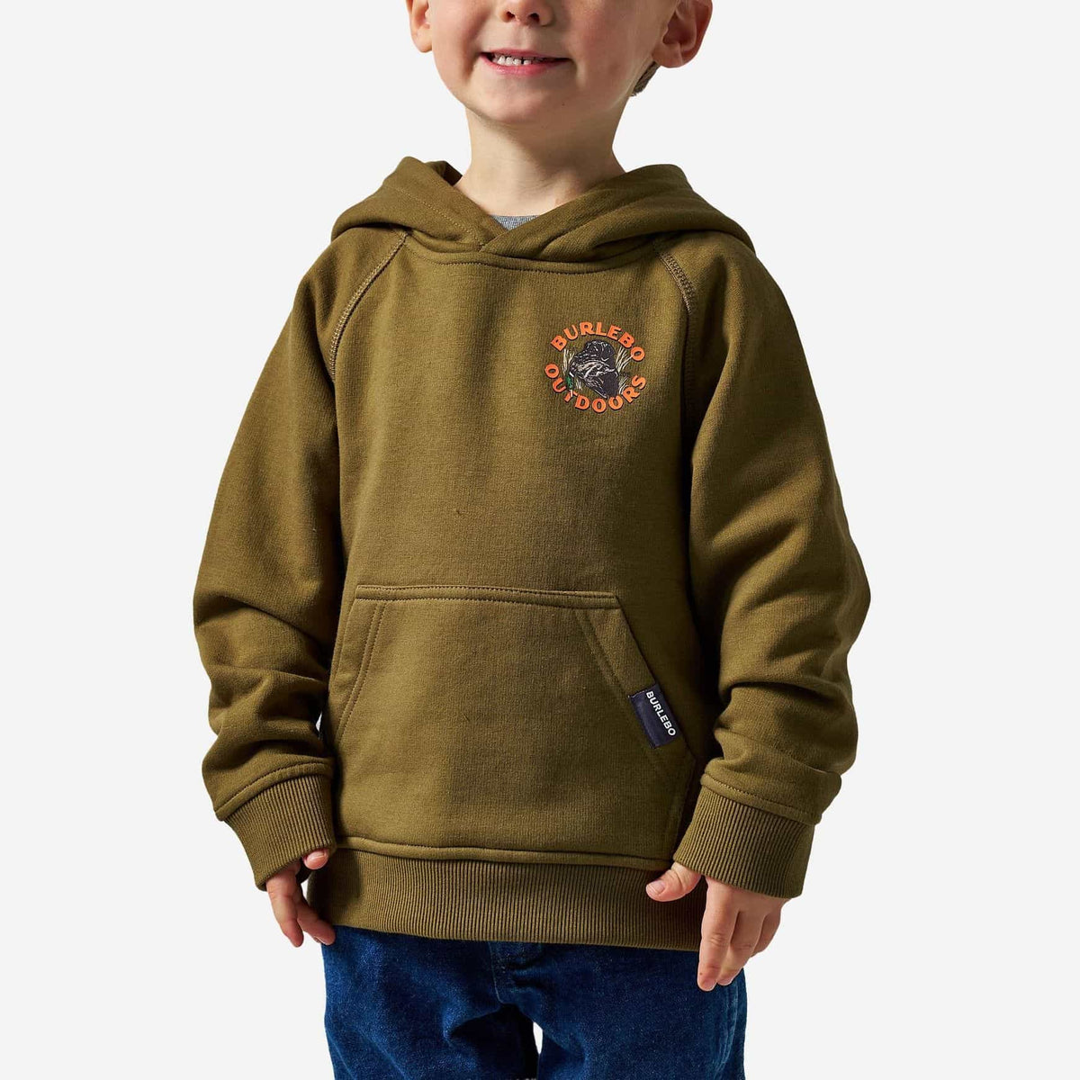 Burlebo Youth Fleece Hoodie - Duck Down - Hunter Green