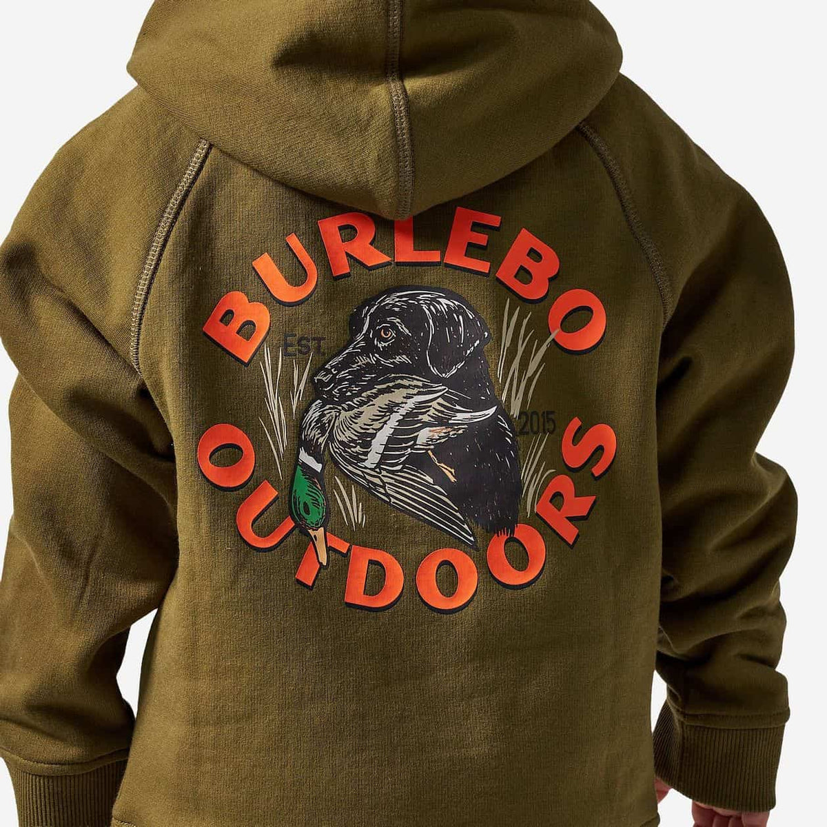 Burlebo Youth Fleece Hoodie - Duck Down - Hunter Green