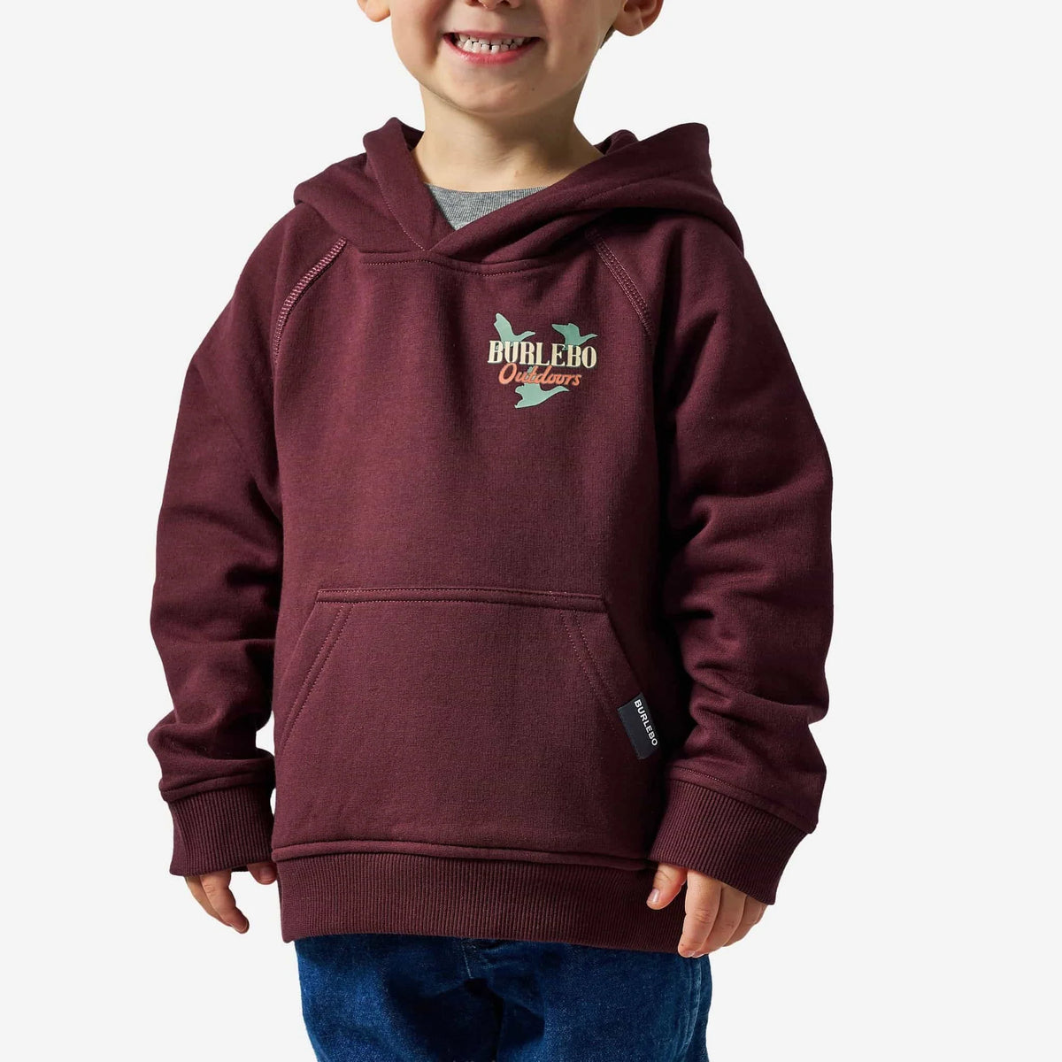 Burlebo Youth Fleece Hoodie - Field Companion - Maroon
