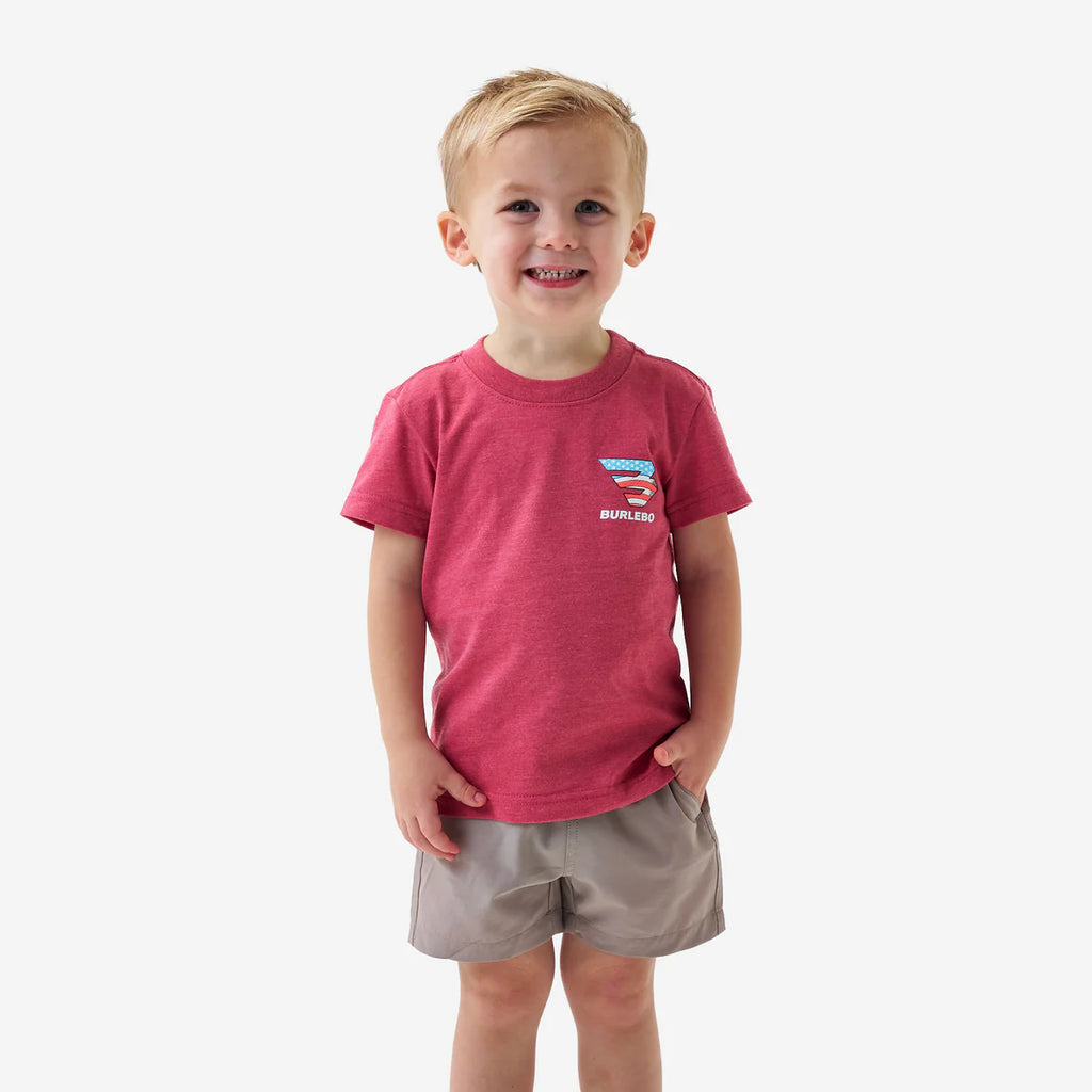 Burlebo Youth SS Tee American Dogs Heather Crimson