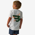 Burlebo Youth Short Sleeve Tee - Duck Flying B - Green Logo - Oatmeal