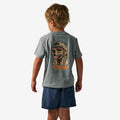 Burlebo Youth Short Sleeve Tee - Mallard Camo Dog - Dark Heather Grey
