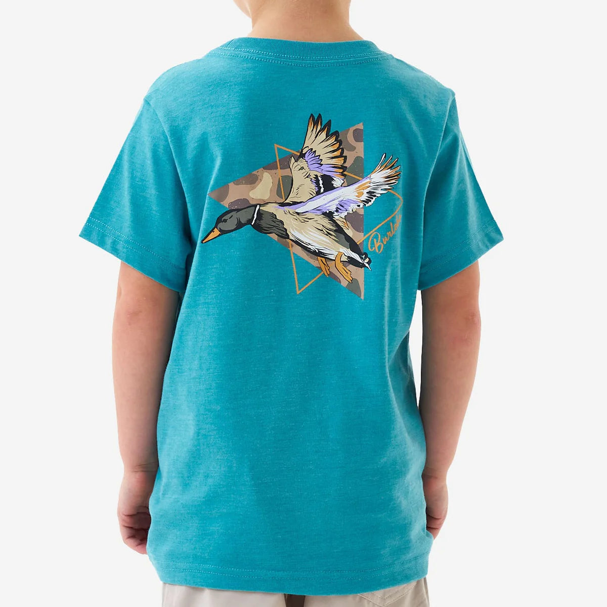 Burlebo Youth Short Sleeve Tee Pintail Diving Duck Cyan
