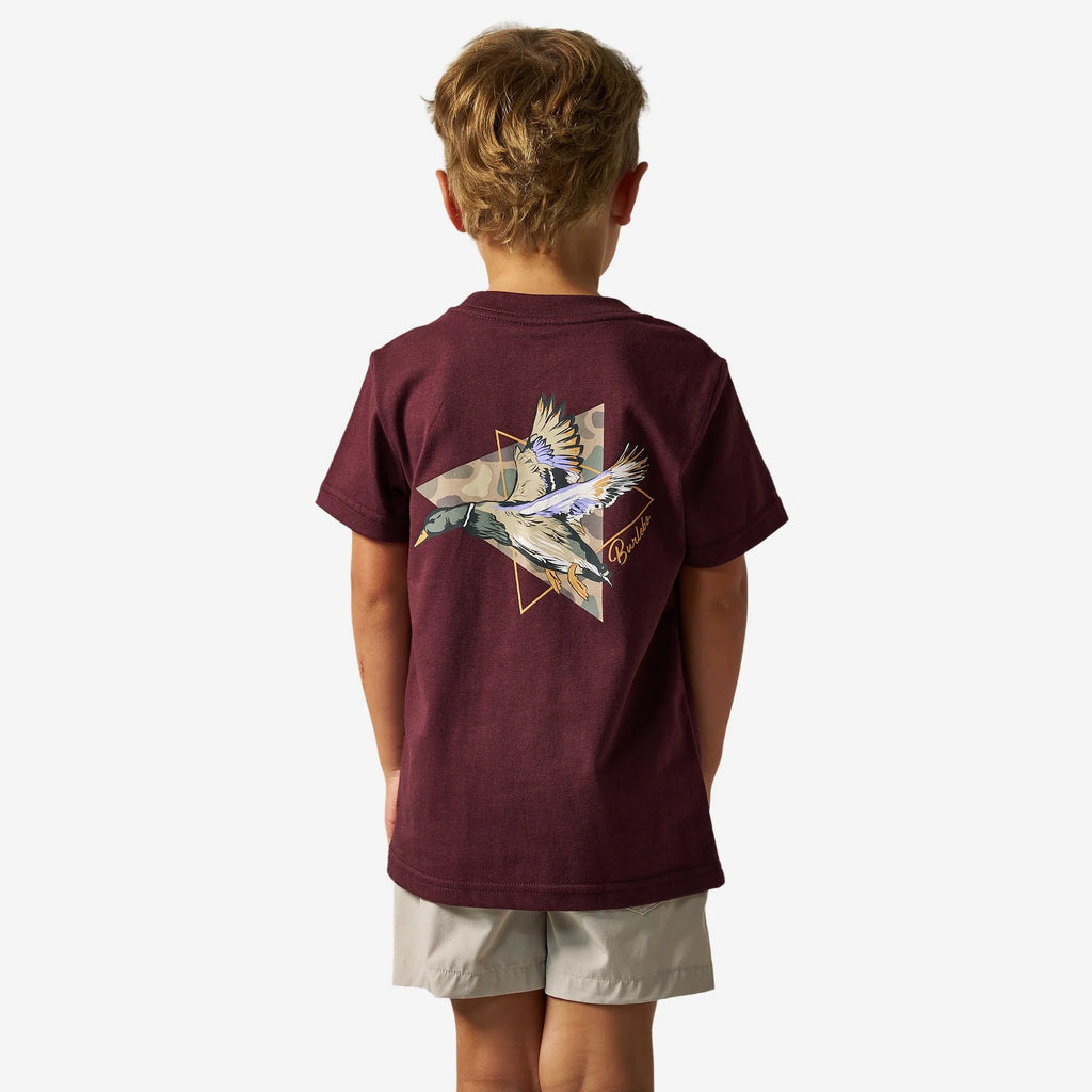 Burlebo Youth Short Sleeve Tee - Pintail Triangle Duck - Maroon