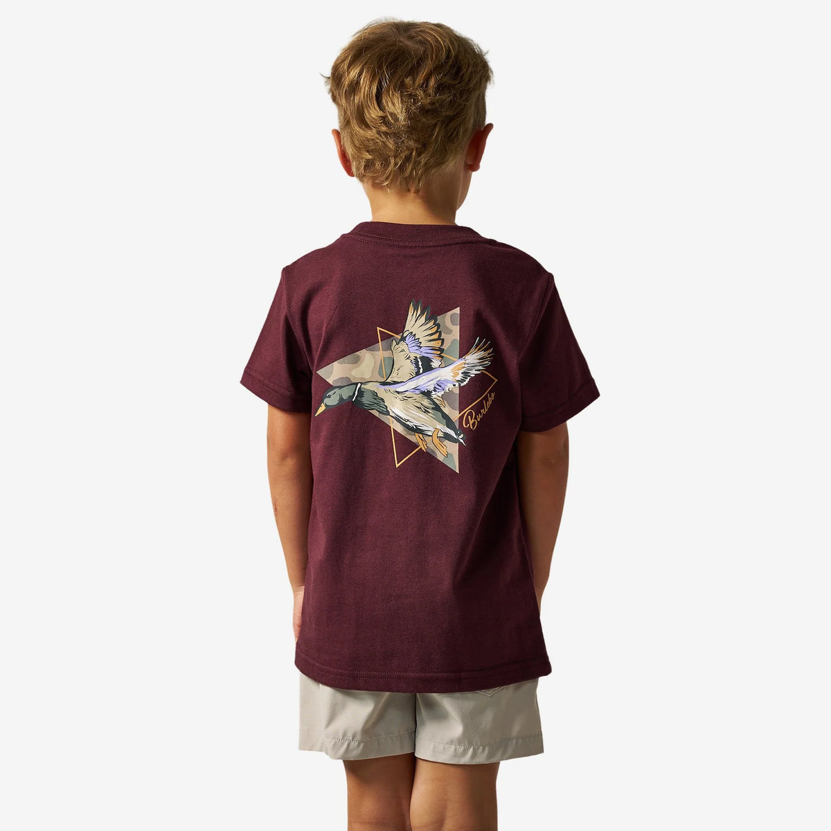 Burlebo Youth Short Sleeve Tee - Pintail Triangle Duck - Maroon