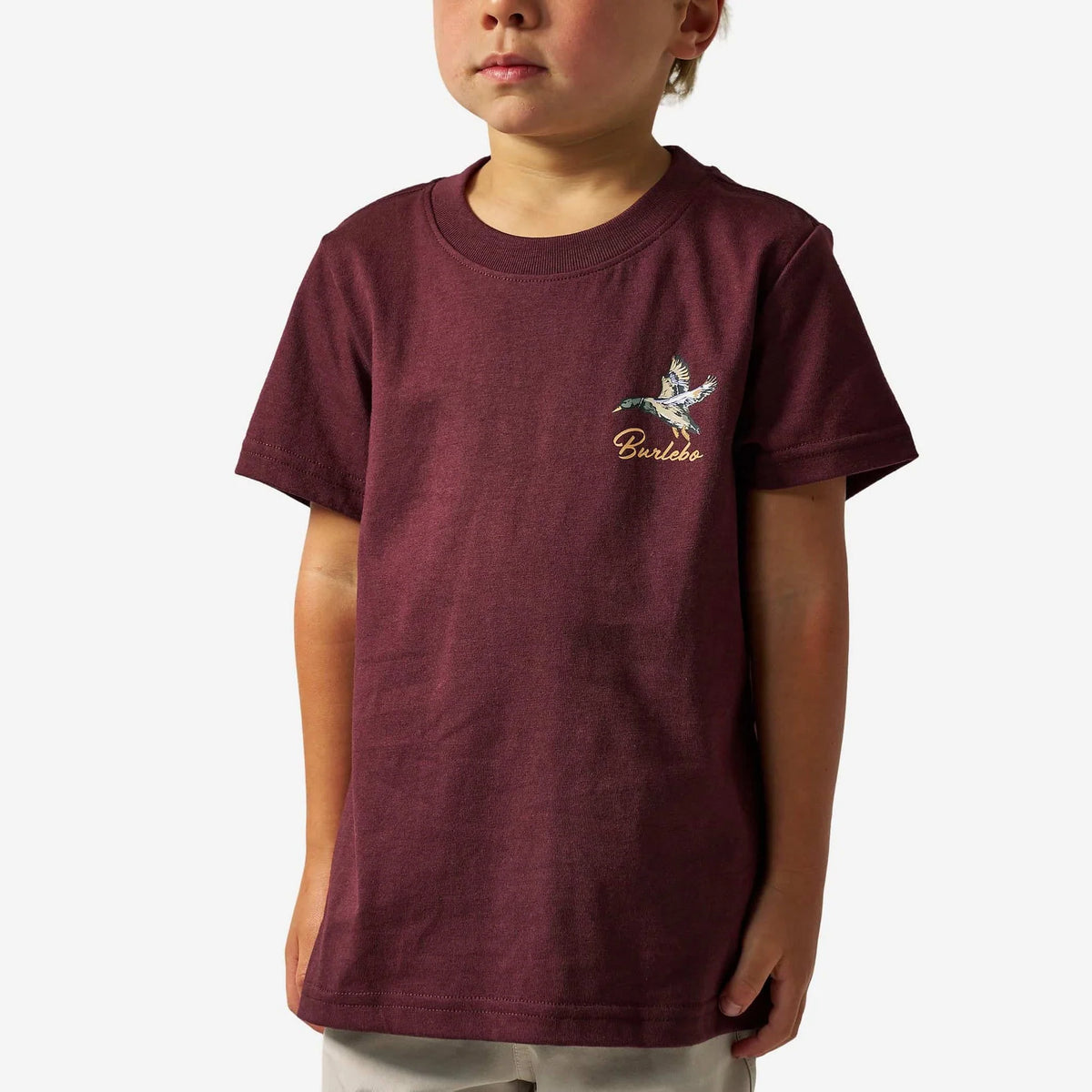 Burlebo Youth Short Sleeve Tee - Pintail Triangle Duck - Maroon