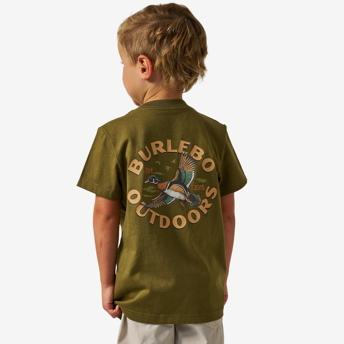 Burelebo Youth Short Sleeve Tee - Wood Duck - Hunter Green
