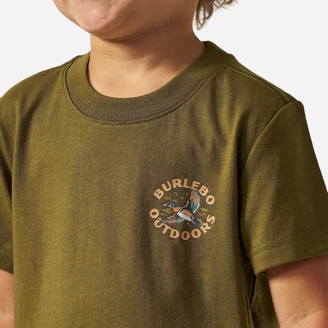 Burelebo Youth Short Sleeve Tee - Wood Duck - Hunter Green