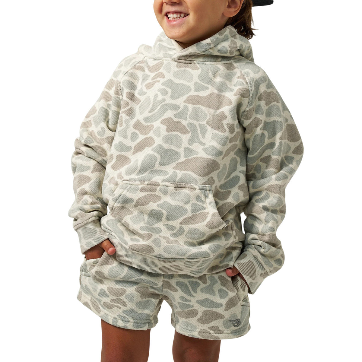 Burlebo Youth Vintage Washed Fleece Hoodie - Classic Deer Camo