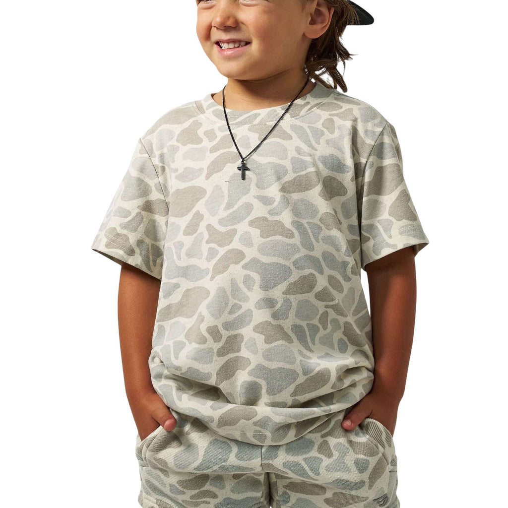 Burlebo Youth Vintage Washed Tee - Classic Deer Camo