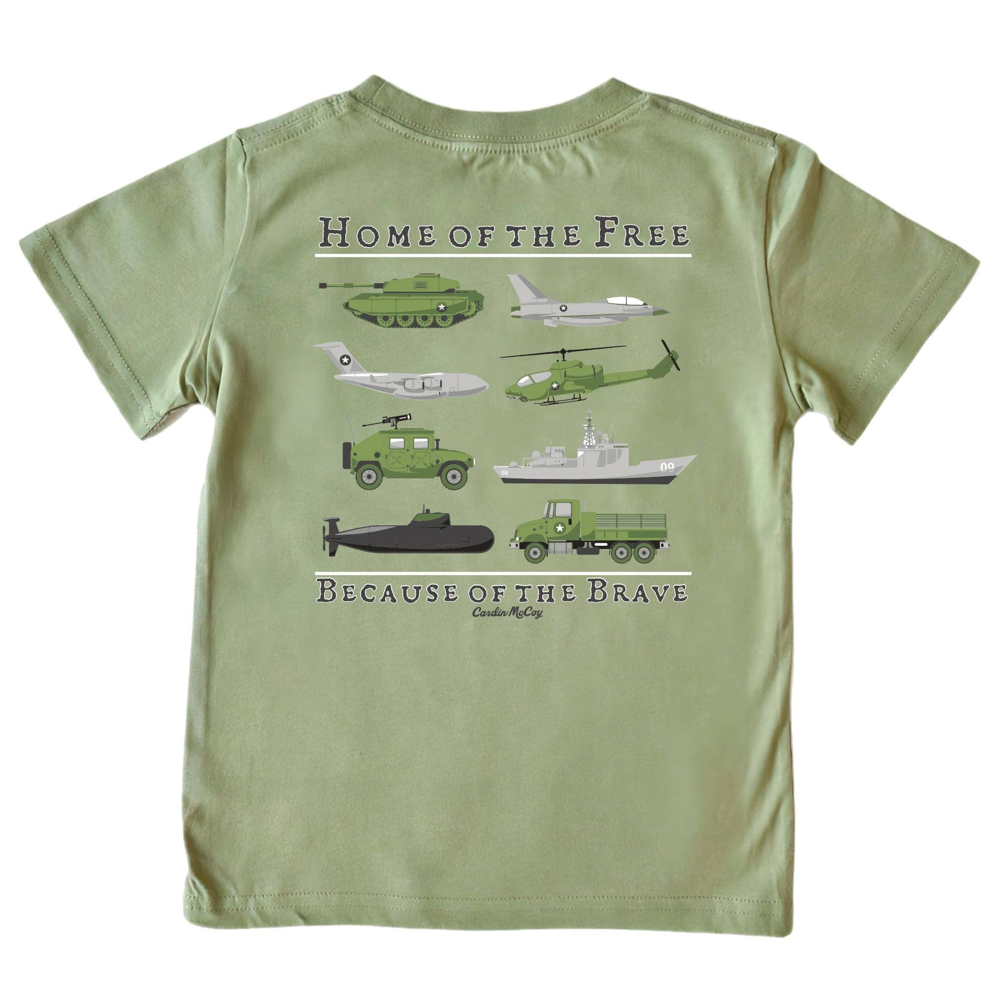 Cardin McCoy Kids' Home of the Free Short-Sleeve Tee: Light Olive