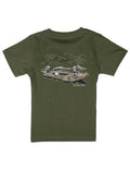 Properly Tied Boys Mossy Oak Boat Ride SS Olive