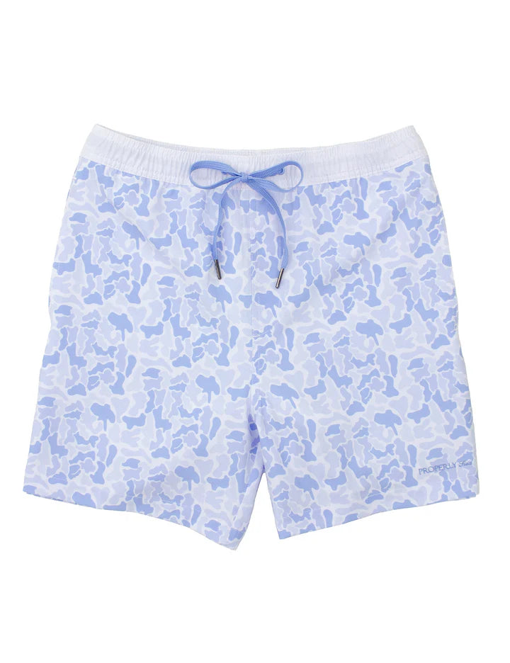 Properly Tied Mens Riviera Swim Trunk River Camo