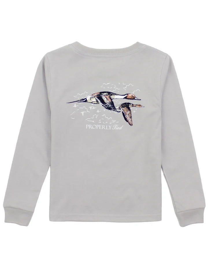 Properly Tied Boys Pintails LS Ice Grey