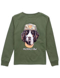 Properly Tied Boys Man's Best Friend LS Olive