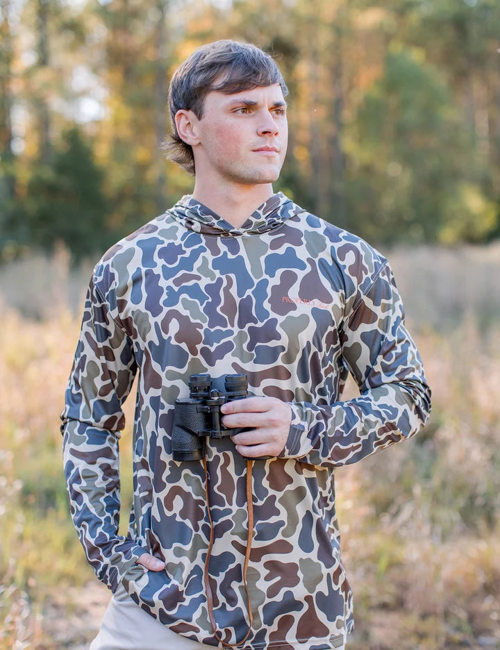 Properly Tied Mens Sportsman Performance Hoodie Vintage Camo