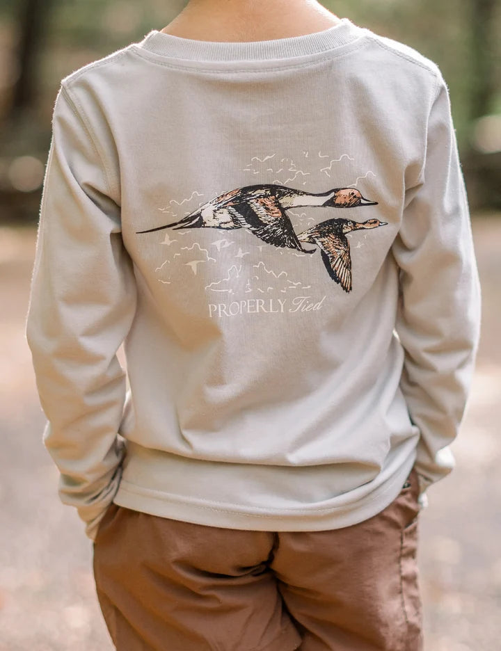 Properly Tied Boys Pintails LS Ice Grey