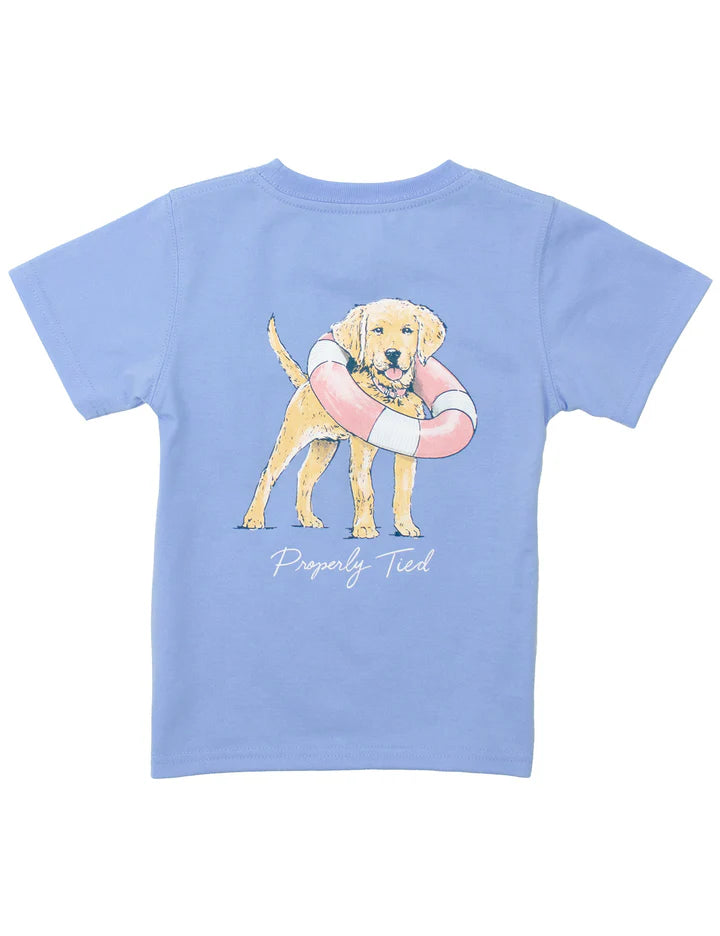 Properly Tied Girls SS Lifeguard Pup Light Blue