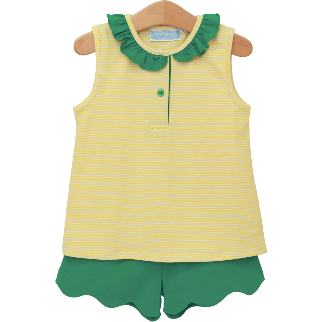 Trotter Street Girls Nora Set Green/Yellow